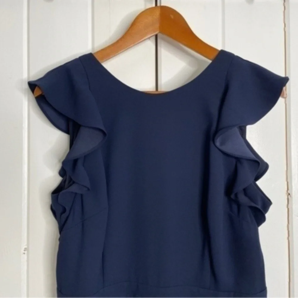 J. Crew Sleeveless Ruffle Jumpsuit in 365 Crepe